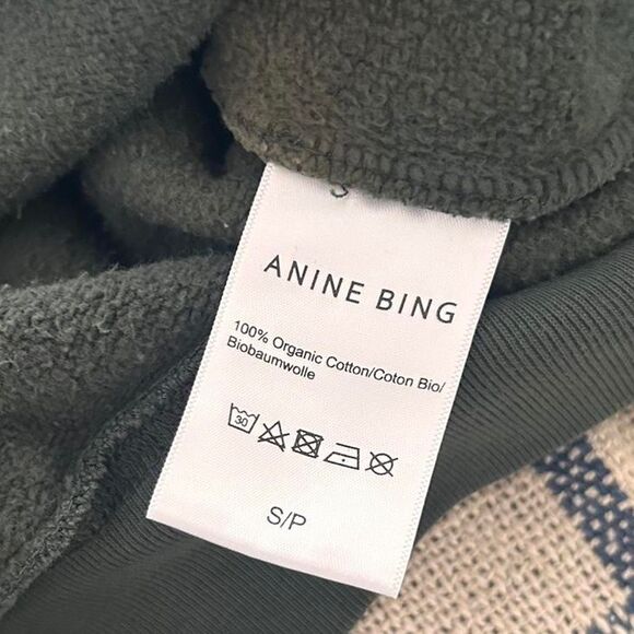 ANINE BING forest green White Tiger Graphic Pullover S | Organic Cotton Street L - Picture 6 of 8